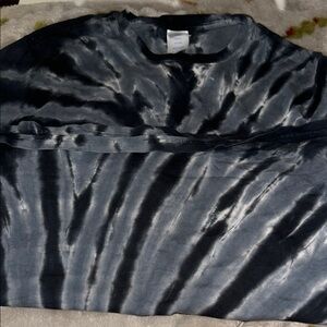 Port and Company Black Tie-Dye Women's Top